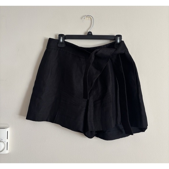 Piazza Sempione Pants - Piazza Sempione Sara Shorts Womens Size 44 Large Linen Flax Blend Black